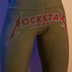 WOMENS ACTIVEWEAR CLAUDIA RIBBED ACTIVE SET-OLIVE