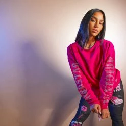 WOMENS HOODIES & SWEATSHIRTS VERGE CREWNECK SWEATSHIRT-FUCHSIA Best Seller