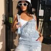 WOMENS ROMPERS & JUMPSUITS HALO DISTRESSED OVERALL-LIGHT WASH Best Seller