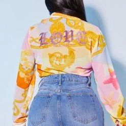 WOMENS TOPS CALYPSO CHIFFON TOP-PINK/ORANGE Best Seller