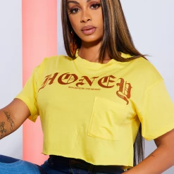 WOMENS TEES Best Seller HONEY TEE-GOLD