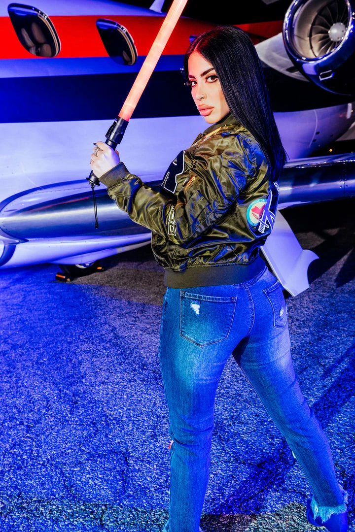 Budget ❤️ WOMENS JACKETS Gemma Olive Varsity Jacket Best Seller 🎉 1 WOMENS JACKETS Gemma Olive Varsity Jacket Best Seller