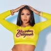 WOMENS TEES SHANICE LONG SLEEVE TEE-YELLOW