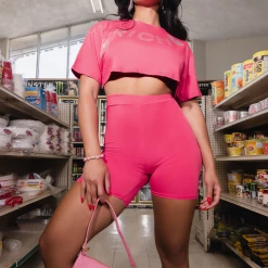 Deals ๐ WOMENS ACTIVE SHORT SETS RICH BITCH BIKE SHORT SET-FUCHSIA ๐งจ 7 WOMENS ACTIVE SHORT SETS RICH BITCH BIKE SHORT SET-FUCHSIA