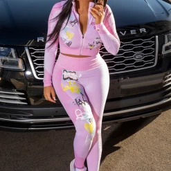 WOMENS ACTIVEWEAR BELLATRIX HIGH WAISTED ACTIVEWEAR SET-FUCSHIA