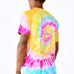 MENS SHORT SETS ZEPPLIN TIE DYE SHORT SET-ORG/PINK Track Sets