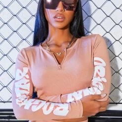 WOMENS ACTIVEWEAR CHARLIZE RIBBED ACTIVE SET-SAND Best Seller