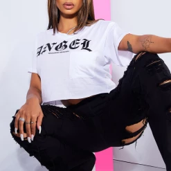 WOMENS TEES Best Seller ANGEL TEE-WHITE