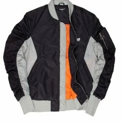 MENS JACKETS AKI BOMBER JACKET-BLACK/GREY