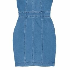 WOMENS DRESSES ALANIS DENIM MINI DRESS-MED.WASH