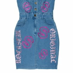 WOMENS DRESSES ALANIS DENIM MINI DRESS-MED.WASH