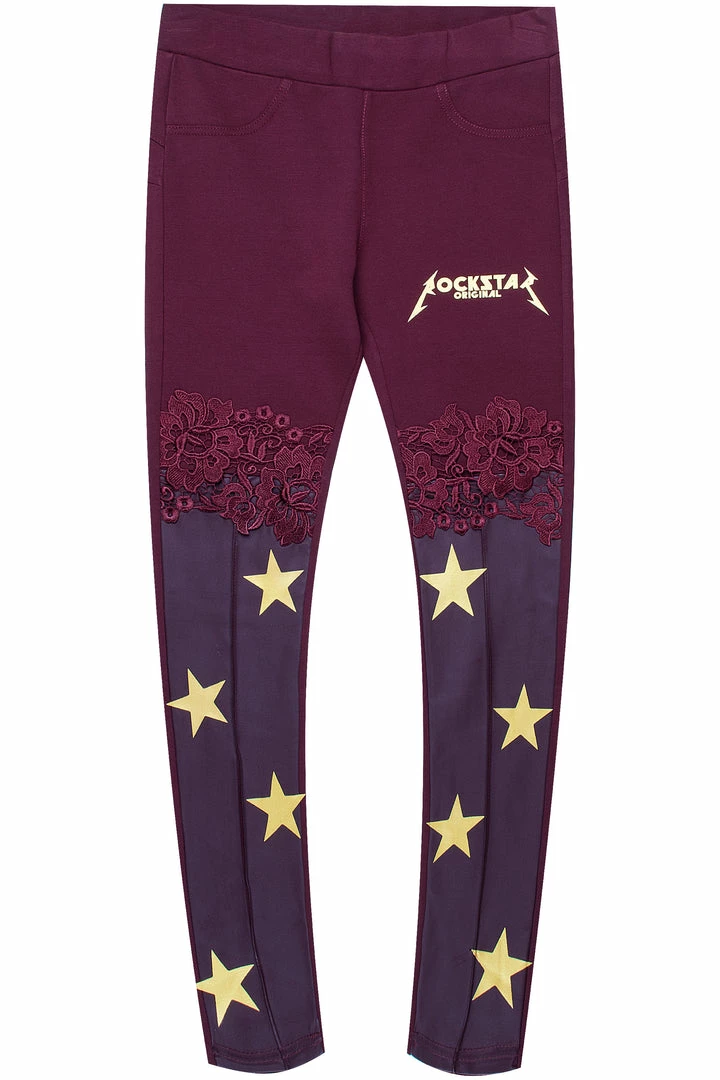 Discount ๐ฏ WOMENS PANTS ALIZA LEATHER & LACE LEGGING-BURGUNDY ๐งจ 1 WOMENS PANTS ALIZA LEATHER & LACE LEGGING-BURGUNDY