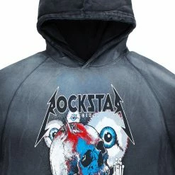 MENS HOODIES & SWEATSHIRTS ANGUS SHORT SLEEVE HOODIE-BLACK