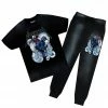 MENS TRACK SETS ANGUS T-SHIRT/JOGGER SET-BLACK
