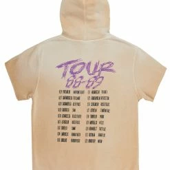 MENS HOODIES & SWEATSHIRTS ANGUS SHORT SLEEVE HOODIE-BEIGE Tops