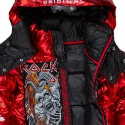 MENS OUTERWEAR Jackets & Outerwear ARNAV PATCHWORK PUFFER JACKET-RED