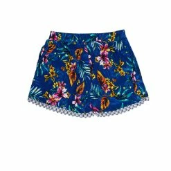 WOMENS SHORTS AYZAL CROCHET TRIM SHORT-ROYAL BLUE