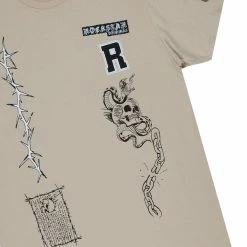 MENS TEES Tops AZIEL GRAPHIC T-SHIRT-BEIGE