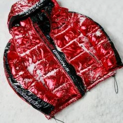 MENS OUTERWEAR Metallic Red Alasia Puffer Jacket