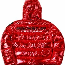 MENS OUTERWEAR Metallic Red Alasia Puffer Jacket