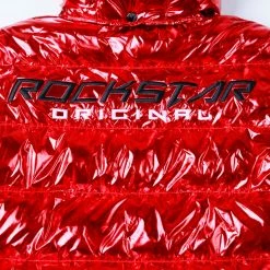 MENS OUTERWEAR Metallic Red Alasia Puffer Jacket