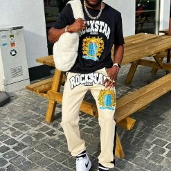 MENS TRACK SETS AUDACIO T-SHIRT/JOGGER SET-BLACK