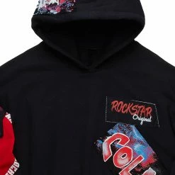 MENS HOODIES & SWEATSHIRTS BASSEL PATCHWORK HOODIE-BLACK Tops