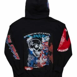 Best deal 🤩 MENS HOODIES & SWEATSHIRTS BASSEL PATCHWORK HOODIE-BLACK Tops ✔️ 5 MENS HOODIES & SWEATSHIRTS BASSEL PATCHWORK HOODIE-BLACK Tops