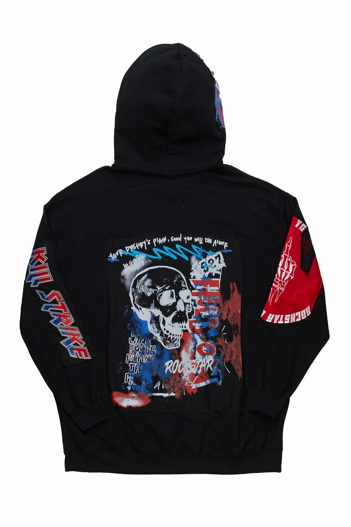 Best deal 🤩 MENS HOODIES & SWEATSHIRTS BASSEL PATCHWORK HOODIE-BLACK Tops ✔️ 3 MENS HOODIES & SWEATSHIRTS BASSEL PATCHWORK HOODIE-BLACK Tops