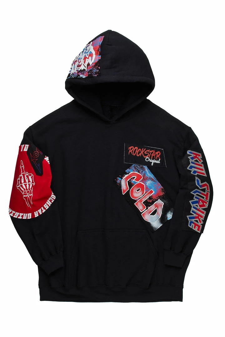 Best deal 🤩 MENS HOODIES & SWEATSHIRTS BASSEL PATCHWORK HOODIE-BLACK Tops ✔️ 1 MENS HOODIES & SWEATSHIRTS BASSEL PATCHWORK HOODIE-BLACK Tops