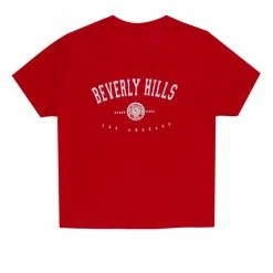 WOMENS TEES BEVERLY HILLS CROP TEE-RED Best Seller