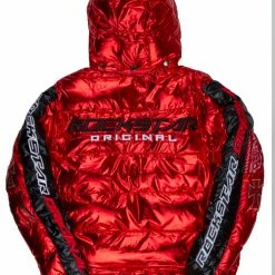 MENS OUTERWEAR BICKS PATCHWORK PUFFER JACKET-RED