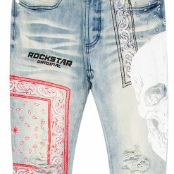 MENS JEANS BILLIE PRINTED JEAN-BLUE Denim