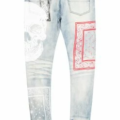MENS JEANS BILLIE PRINTED JEAN-BLUE Denim