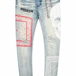 MENS JEANS BILLIE PRINTED JEAN-BLUE Denim
