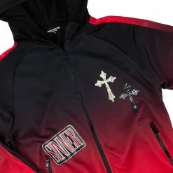 MENS TRACK SETS LAVA ZIPPER JACKET TRACK SET-RED/BLACK