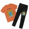 BOYS DENIM SETS BOYS AUDACIO T-SHIRT/JEAN SET-ORANGE