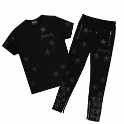 BOYS TRACK SETS BOYS DOMINIC T-SHIRT TRACK SET-BLACK New Arrivals