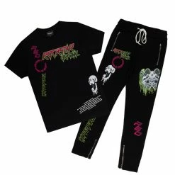 BOYS TRACK SETS New Arrivals BOYS GARLAND T-SHIRT TRACKSET-BLACK