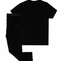 BOYS DENIM SETS BOYS DENOK T-SHIRT/JEAN SET-BLACK