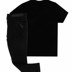 BOYS DENIM SETS BOYS MAIZON T-SHIRT/JEAN SET-BLACK New Arrivals