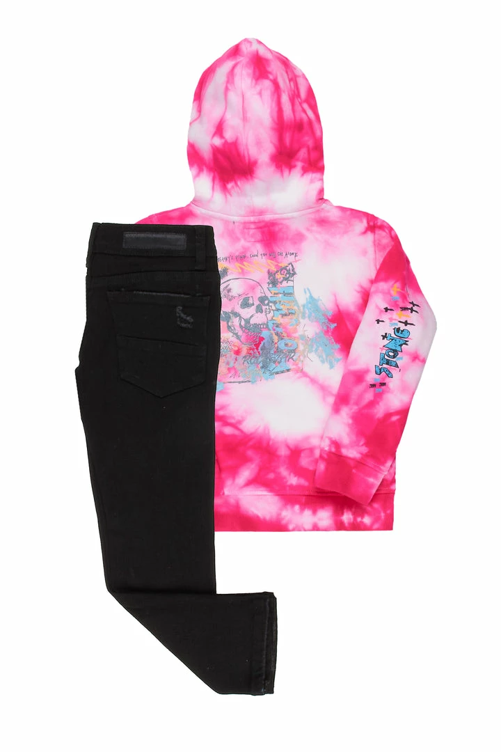 Best deal โญ BOYS DENIM SETS New Arrivals BOYS ZAYDEN HOODIE/JEAN SET-PINK/BLACK ๐ 4 BOYS DENIM SETS New Arrivals BOYS ZAYDEN HOODIE/JEAN SET-PINK/BLACK