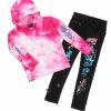 BOYS DENIM SETS New Arrivals BOYS ZAYDEN HOODIE/JEAN SET-PINK/BLACK