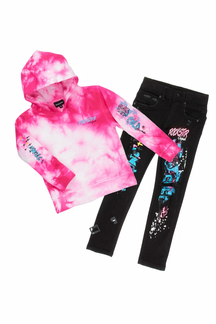 Best deal โญ BOYS DENIM SETS New Arrivals BOYS ZAYDEN HOODIE/JEAN SET-PINK/BLACK ๐ 1 BOYS DENIM SETS New Arrivals BOYS ZAYDEN HOODIE/JEAN SET-PINK/BLACK