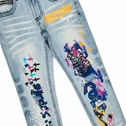 BOYS DENIM SETS BOYS ZAYDEN HOODIE/JEAN SET-YELLOW/LIGHT