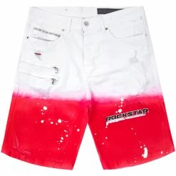 MENS SHORTS BALBO PRINTED SHORT-WHT/RED Denim