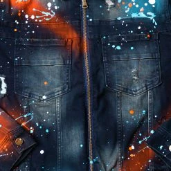MENS DENIM JACKETS BLINK PAINTER JACKET- ORANGE