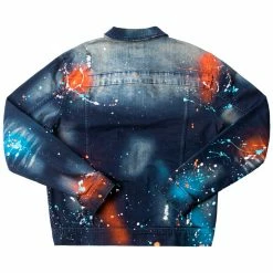 MENS DENIM JACKETS BLINK PAINTER JACKET- ORANGE