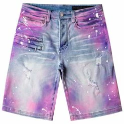 MENS SHORTS BOLIN DENIM SHORT- PINK/BLUE