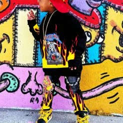 BOYS DENIM SETS BOYS MILLER HOODIE/JEAN SET-BLACK